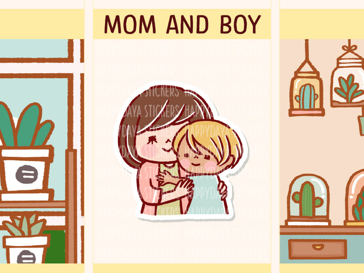 HF221B Mom hugging her son