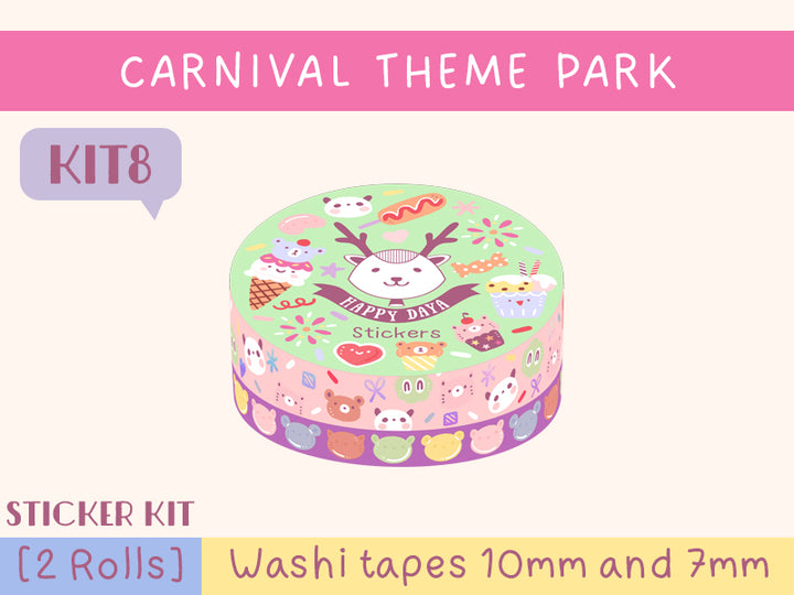 KIT08 Carnival Theme park - Sticker kit, 2 Rolls