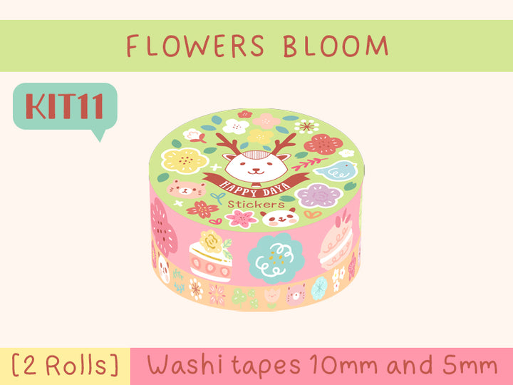 KIT11 Flowers Bloom - Sticker kit, 2 Rolls