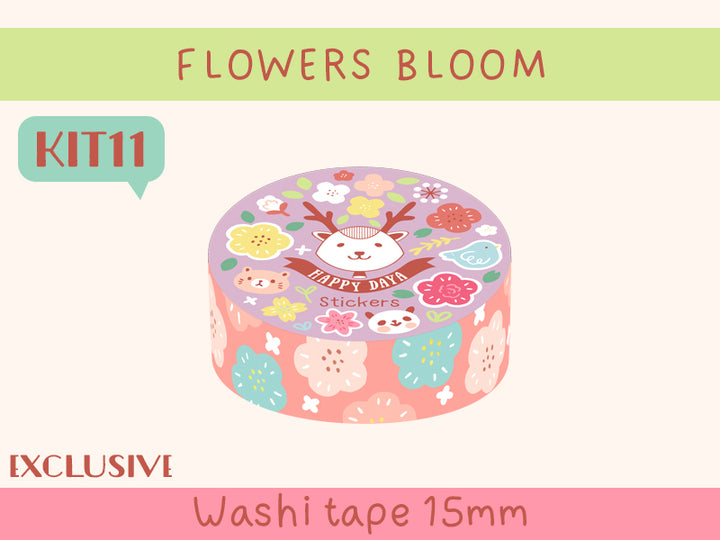 KIT11 Flowers Bloom -Exclusive, Red washi tape