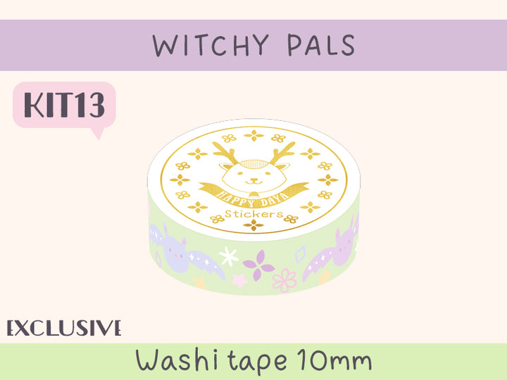 KIT13 Witchy Pals - Exclusive, Mint washi tape