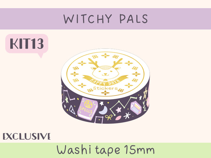 KIT13 Witchy Pals - Exclusive, Black washi tape