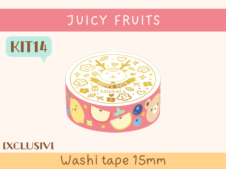 KIT14 Juicy Fruits - Exclusive, Red washi tape
