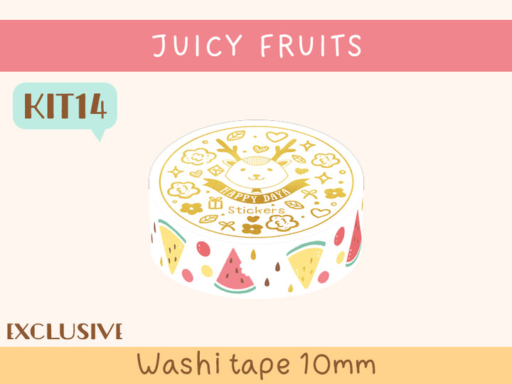 KIT14 Juicy Fruits - Exclusive, White washi tape