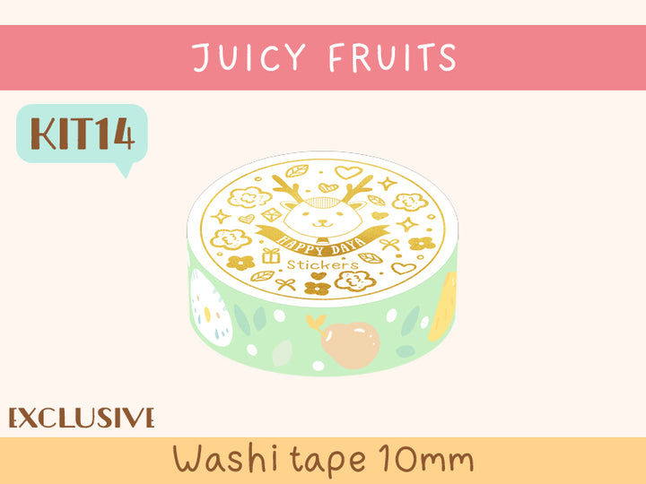 KIT14 Juicy Fruits - Exclusive, Green washi tape