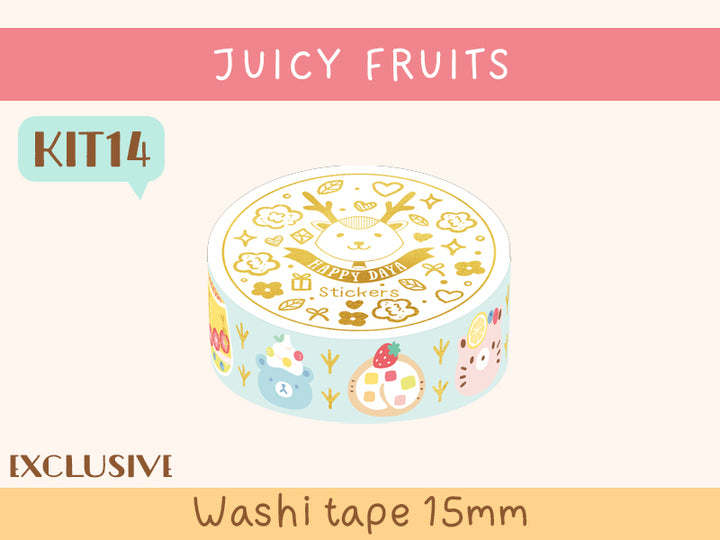 KIT14 Juicy Fruits - Exclusive, Blue washi tape