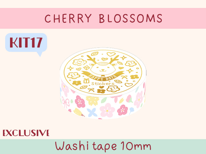 KIT17 Cherry Blossoms - Exclusive, White washi tape