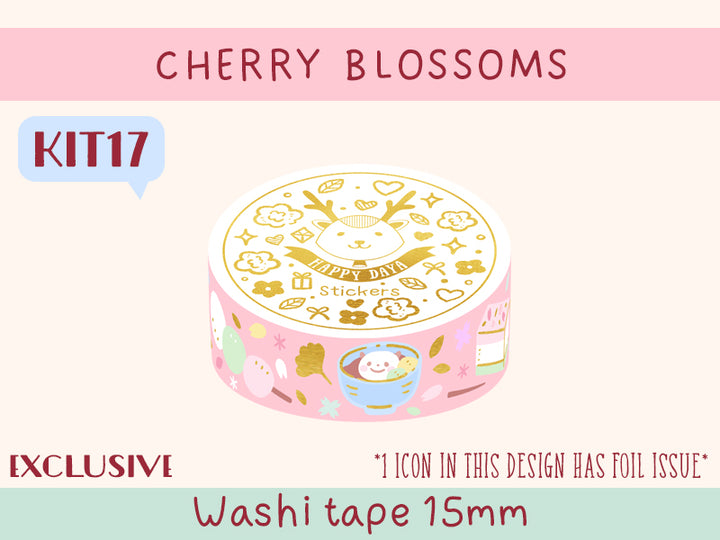 KIT17 Cherry Blossoms - Exclusive, Pink washi tape