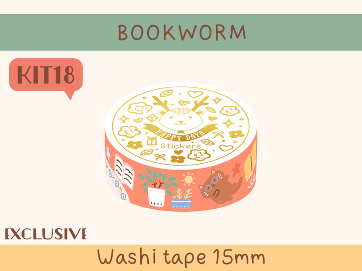 KIT18 Bookworm - Exclusive, Red washi tape