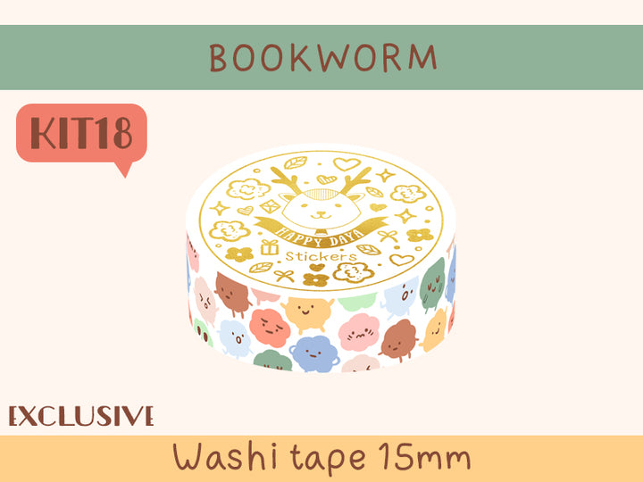 KIT18 Bookworm - Exclusive, White washi tape