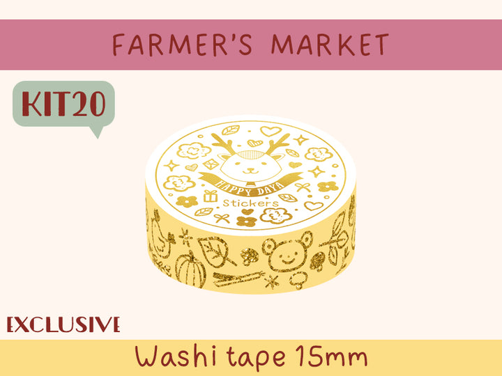 KIT20 Farmer's market - Exclusive, Yellow washi tape