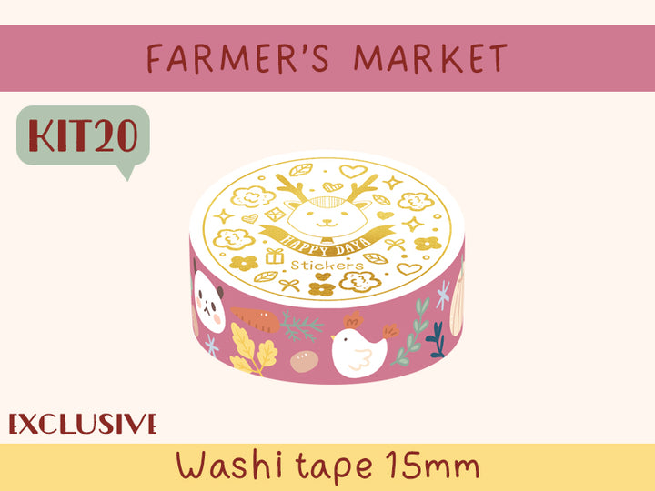 KIT20 Farmer's market - Exclusive, Maroon washi tape