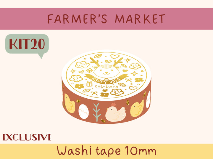 KIT20 Farmer's market - Exclusive, Brown washi tape