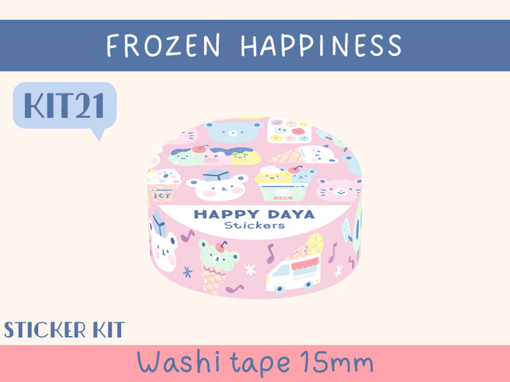 KIT21 Frozen Happiness - Sticker kit, Pink washi tape