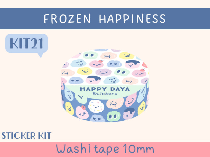 KIT21 Frozen Happiness - Sticker kit, Blue washi tape