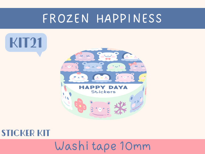 KIT21 Frozen Happiness - Sticker kit, Mint washi tape