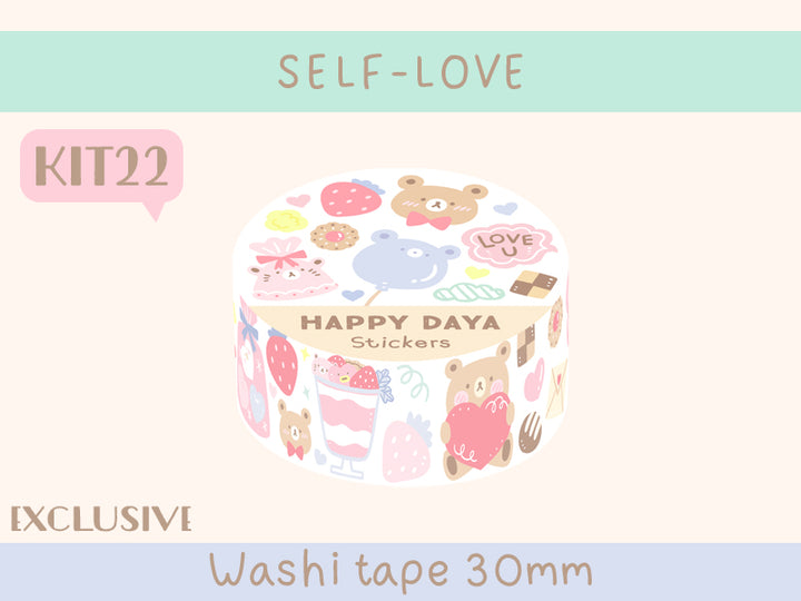 KIT22 Self Love - Exclusive, White washi tape
