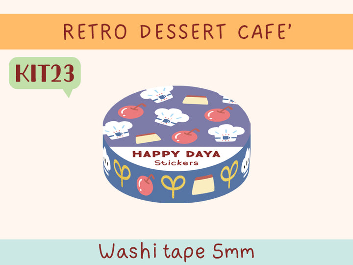 KIT23 Retro dessert cafe’ - Exclusive, Former Subscription washi tapes