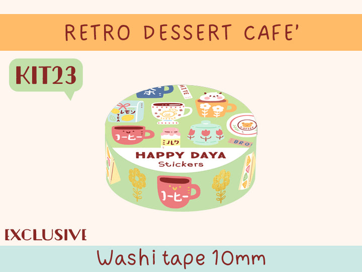 KIT23 Retro dessert cafe’ -Exclusive, Green washi tape
