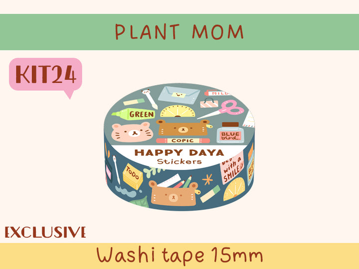 KIT24 Plant Mom - Exclusive, Blue-gray washi tape