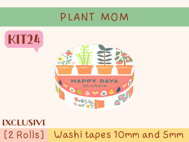 KIT24 Plant Mom - Exclusive, 2 Rolls washi tapes