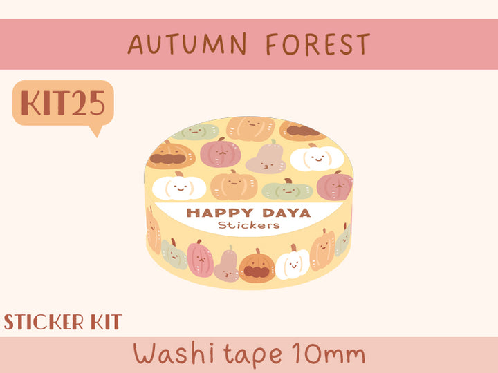 KIT25 Autumn Forest - Sticker kit, Yellow washi tape