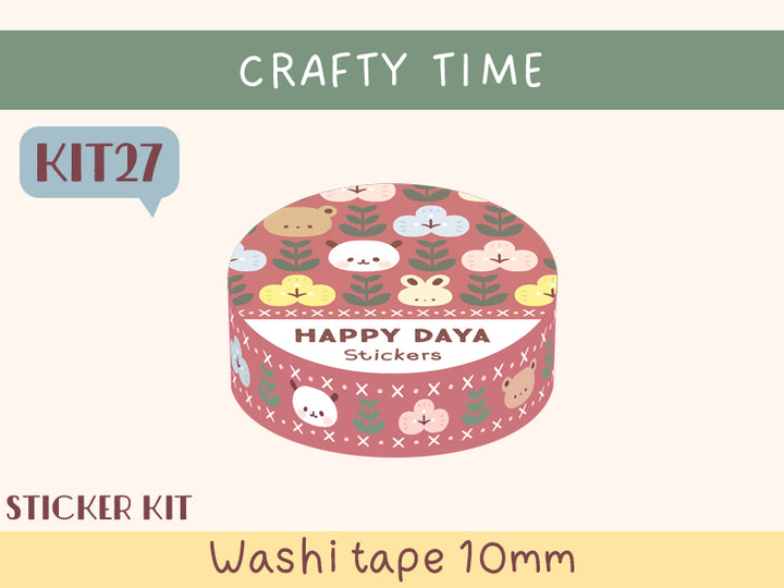 KIT27 Crafty Time - Sticker kit, Red washi tape