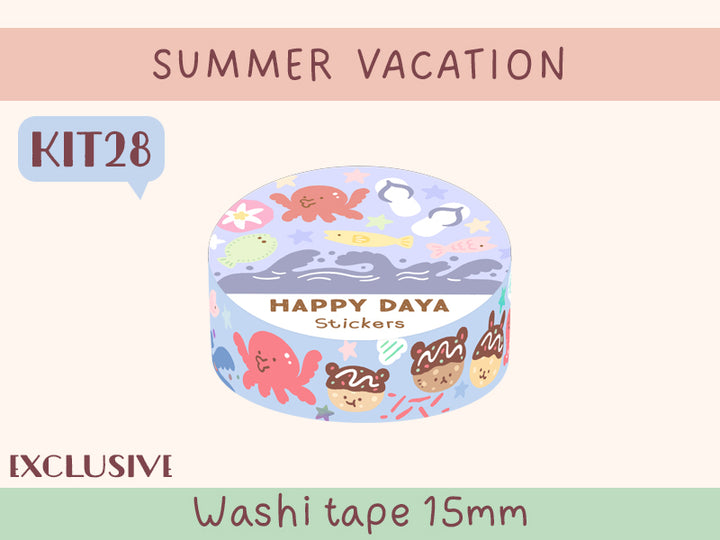 KIT28 Summer Vacation - Exclusive, Blue washi tape