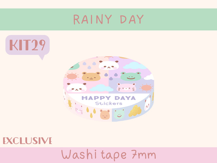 KIT29 Rainy Day - Exclusive, Multi Colours washi tape
