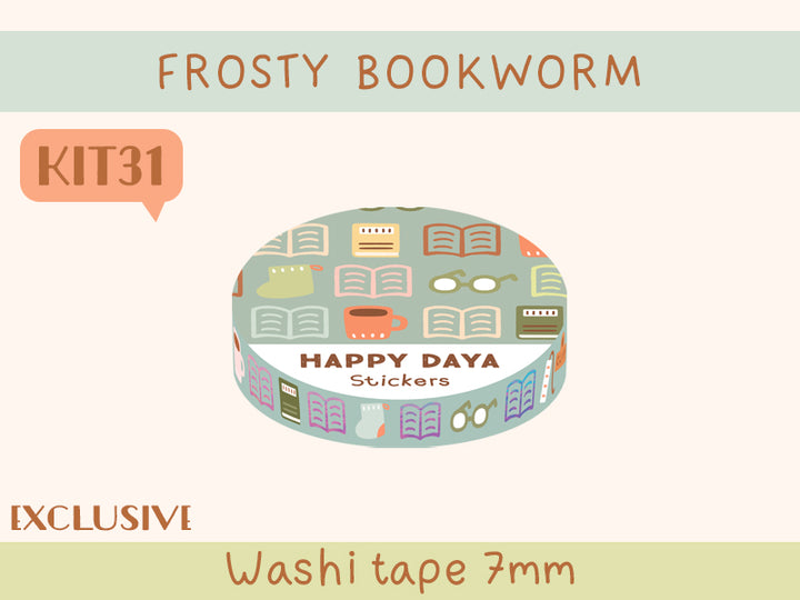 KIT31 Frosty Bookworm - Exclusive, Blue washi tape