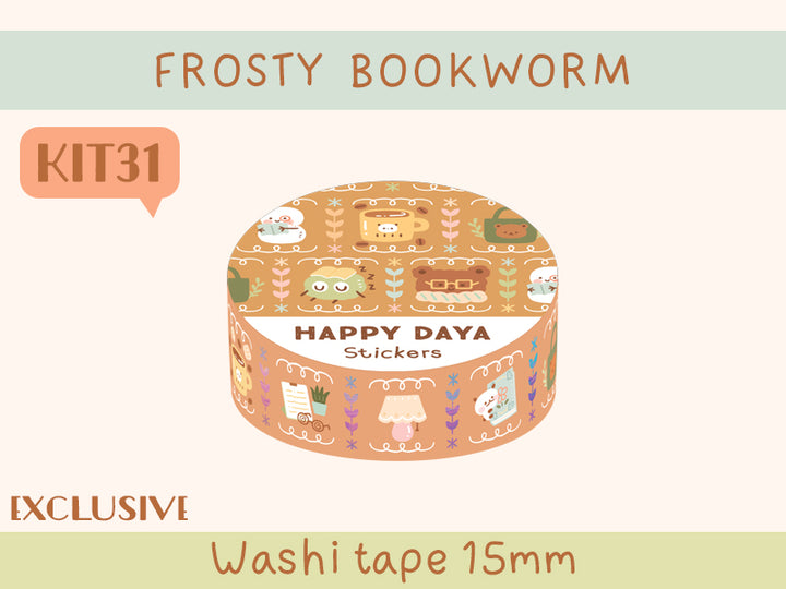 KIT31 Frosty Bookworm - Exclusive, Brown washi tape