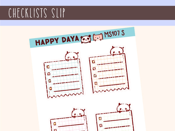 MS107 Checklist slips