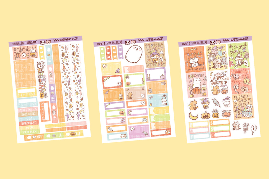 Kitty Halloween - Hobonichi Cousin kit