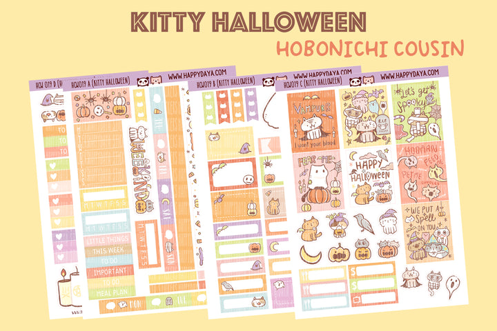 Kitty Halloween - Hobonichi Cousin kit