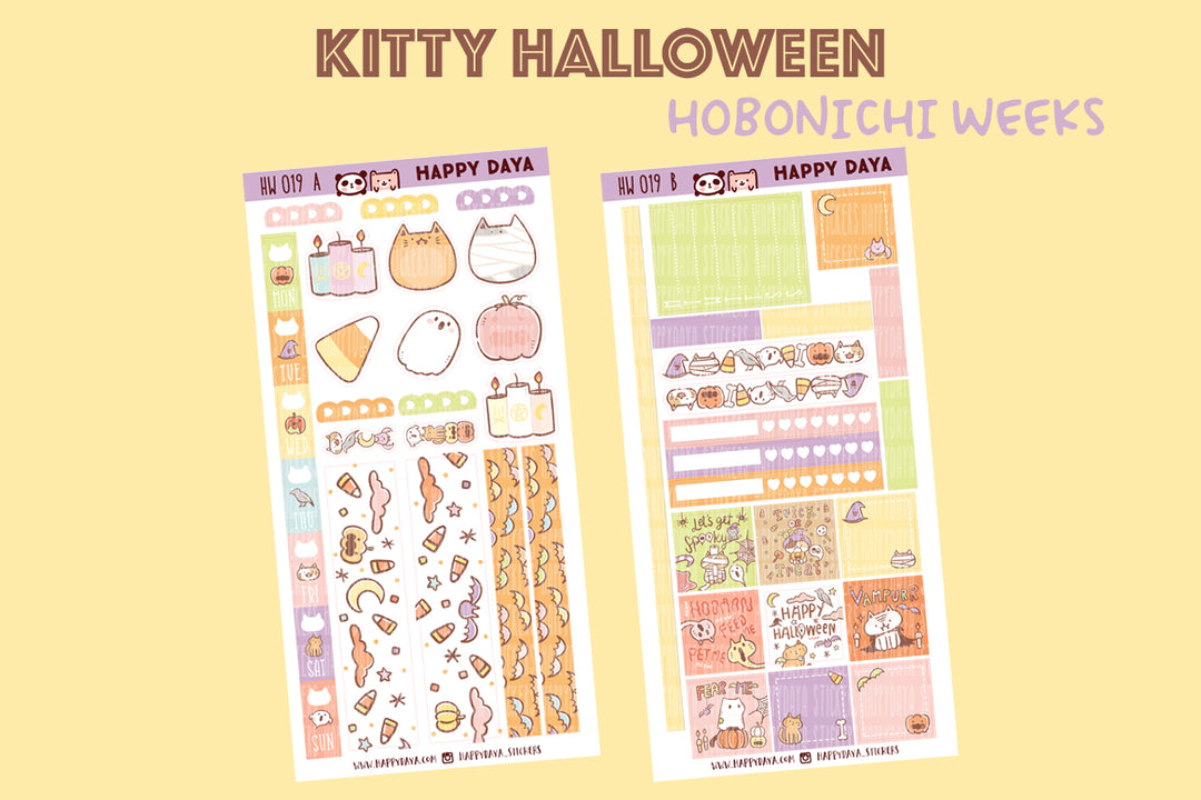 Kitty Halloween - Hobonichi Weeks kit