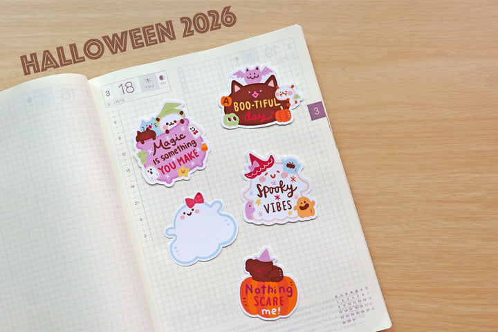 Halloween party - Halloween quote jumbo stickers set
