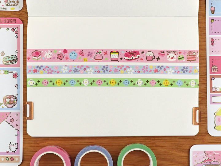 KIT17 Cherry Blossoms - Sticker kit, Pink washi tape