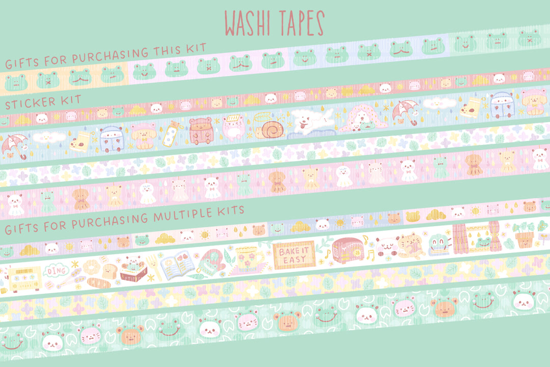 KIT29 Rainy Day - Exclusive, Multi Colours washi tape