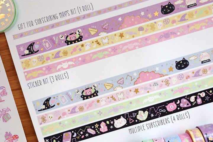 KIT13 Witchy Pals - Former Subscription washi tapes