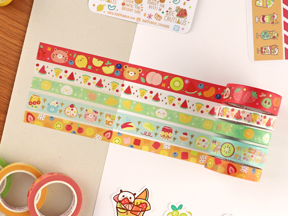 KIT14 Juicy Fruits - Exclusive, Green washi tape