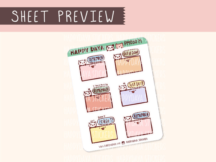 PM050 Reminder note stickers