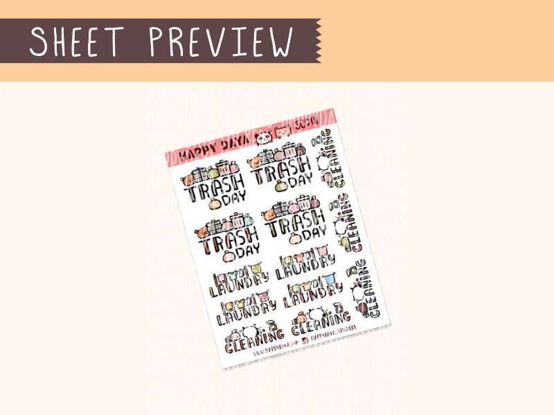 SC018 Trash day, Laundry, Cleaning scripts