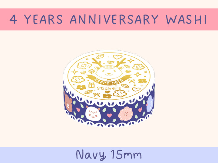 4 Years Anniversary - Navy Washi Tape