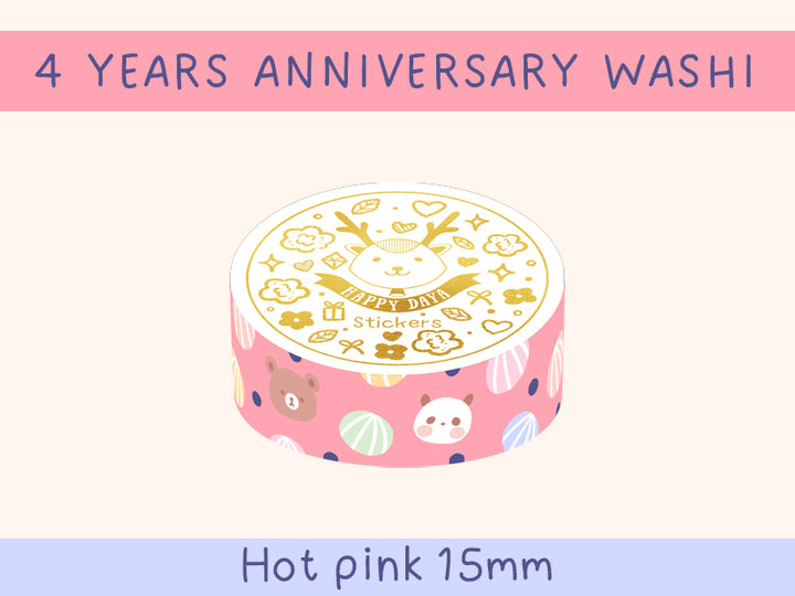 4 Years Anniversary - Pink Washi Tape