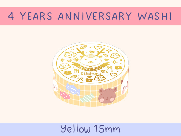 4 Years Anniversary - Yellow Washi Tape