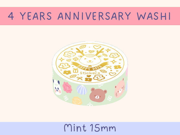 4 Years Anniversary - Mint Washi Tape